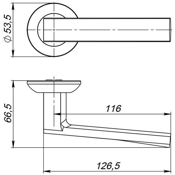 Ручка раздельная ERGO JR/HD SN/CP-3 матовый никель/хром, квадрат 105мм 