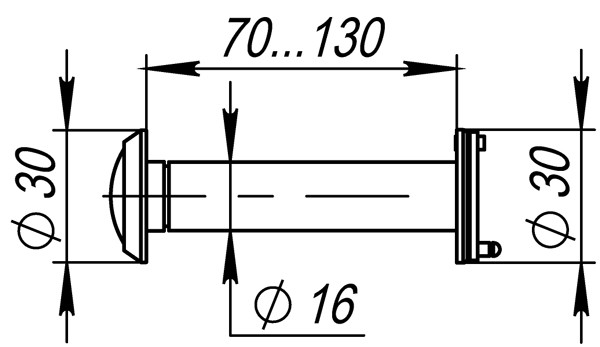 Глазок дверной, оптика пластик DV 4/130-70/Z/HD (VIEWER 4 DVZ) AB бронза (подвес) 