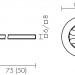 Ручка поворотная BKW8x75.R.HMR54 PLASTIC (HMR8x75) CP хром 