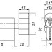 Цилиндровый механизм (100 ZM/60) 1000ZMKnob60(25+10+25) AB бронза 5Key с вертушкой 