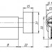 Цилиндровый механизм с вертушкой R602/80 mm (35+10+35)  PB латунь 5 кл. 