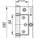 Петля универсальная без врезки IN4300W CP (300-2BB 100x2) (хром) 
