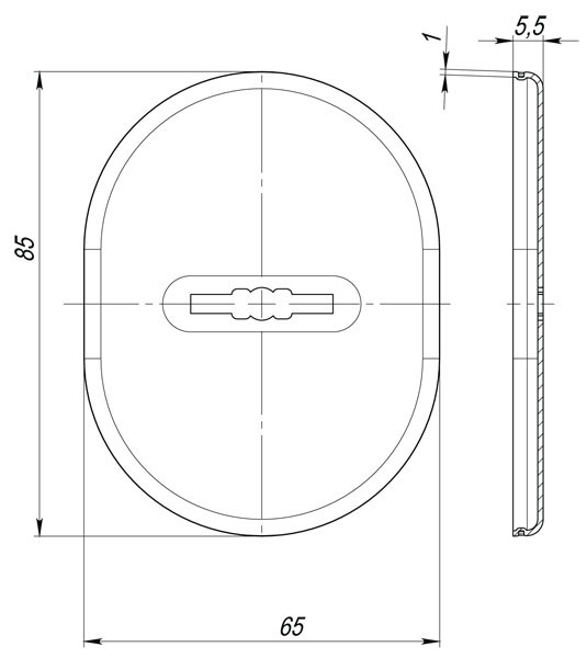 Декоративная накладка ESC 475 (90х65) SN матовый никель на сувальдный замок 