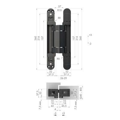 Петля скрытой установки U3D2200.VPG SC мат. хром TECH