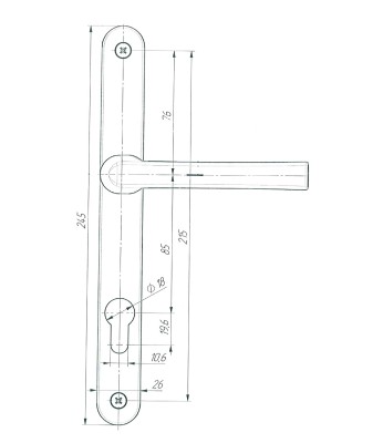 Ручка дверная на планке РФ1-85.25 (85 мм) черный матовый