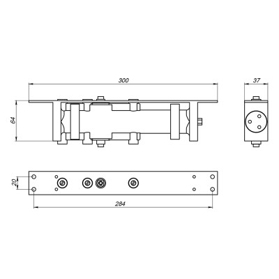 Доводчик дверной скрытой установки DCH2-05 (50-100 кг) AL до 100 кг (алюминий)