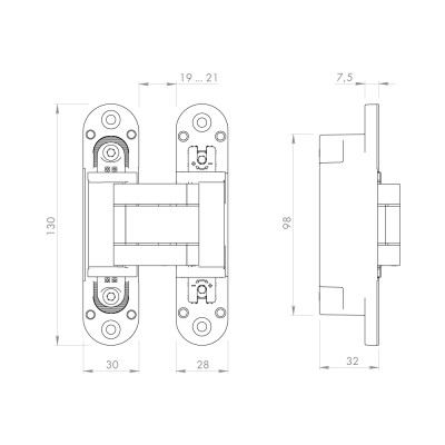 Петля скрытой установки U3D5000.VPG AB бронза TECH