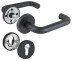 Комплект дверных ручек с накладками под цилиндр FR.DH57.0219 NE (DH-0219 NE) 8x160 мм, BL-24 черный