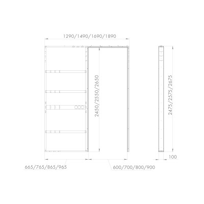 Пенал для скрытой раздвижной системы SLD.Comfort-PENAL caseta  900/2600
