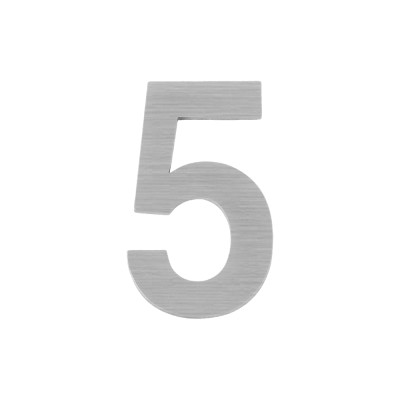 Цифра "5" самоклеящаяся SS304 (50х30) (FUARO) SSC сатинированный хром