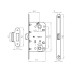 Защелка врезная PLASTLP96WC-50/IND SN мат.никель (кратно коробке 30 шт) 