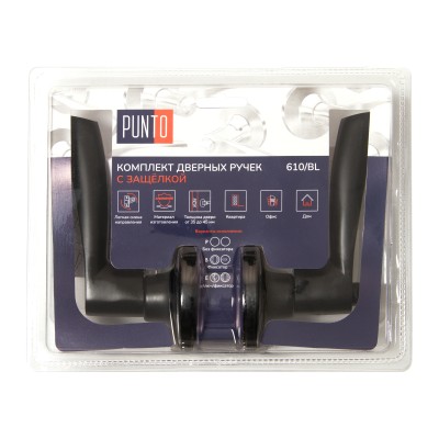 Ручка защелка DK610/BL BL-BK (фик.) черный 