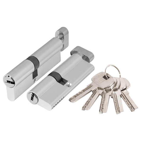 Цилиндровый механизм (AX202/100) AX2002Knob100 (40+10+50) CP хром с вертушкой 