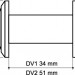 Глазок дверной, пластиковая оптика DV1, 16/35х60 CP Хром 