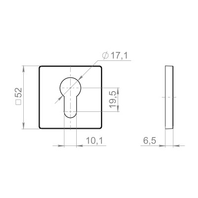 Накладка на цилиндр ET.K.ZL52 BL-24 черный 