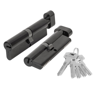 Цилиндровый механизм (200 ZM/100) 2000ZM Knob 100 (60+10+30) BL-24 черный 5Key с вертушкой