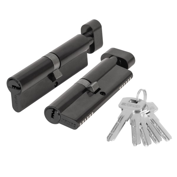 Цилиндровый механизм (200 ZM/100) 2000ZM Knob 100 (60+10+30) BL-24 черный 5Key с вертушкой 