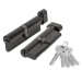 Цилиндровый механизм (200 ZM/100) 2000ZM Knob 100 (60+10+30) BL-24 черный 5Key с вертушкой 