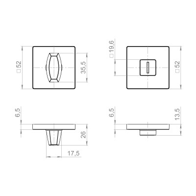 Ручка поворотная BK6.K.ZL52  BL-24 черный