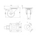 Опора колесная со стопором и площадкой WL/B-60R/50 kg (brake) резина 