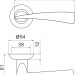 Ручка раздельная R.LD54.Columba (Columba LD80) CP-8 хром 