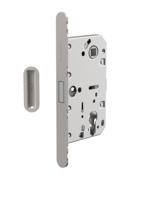 Замок межкомнатный магнитный под цилиндр с ответной планкой GRAVITY.PRO G02.196.50.85 MWSC ит.тисн