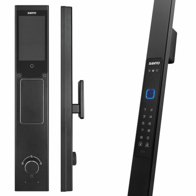 Электронный замок Sanyo D505 UsmartGo DM85 с WiFi, с распознаванием лиц,ручка-скоба 1800 мм, черный 