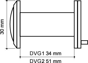 Глазок дверной, стеклянная оптика DVG1/HD, 16/35х60 SN Мат. никель