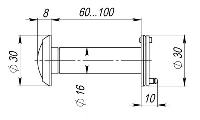 Глазок дверной, оптика стекло DV-PRO 3/100-60/BR/HD (DVG3/HD) SN мат. никель