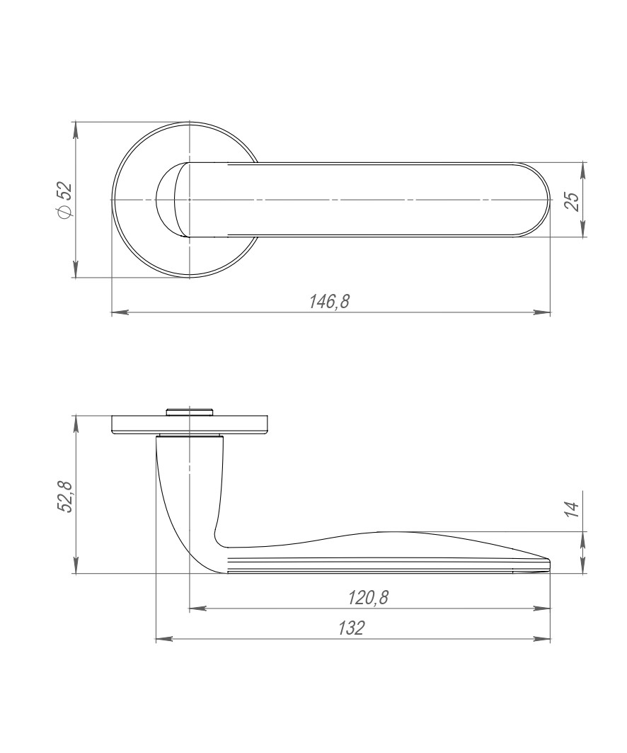 Ручка раздельная R.ARC.R52.EXTRA BL-24 черный 