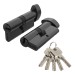 Цилиндровый механизм Z3002Knob80(35+10+35) с вертушкой BL черный 