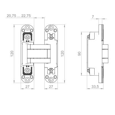 Петля скрытой установки U3D7002 BL черный TECH