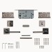Комплект ручек с защелкой, петлями и поворотниками A/SET POLO JK.LN96.P.W SN-3 мат.никель 
