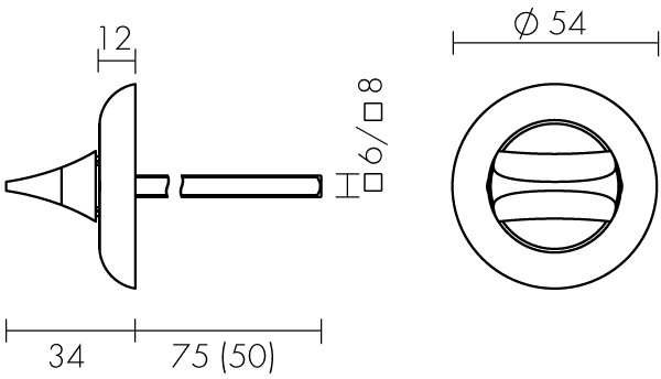 Ручка поворотная BKW8x65.R.HMR54 PLASTIC (HMR8x65) СP хром 