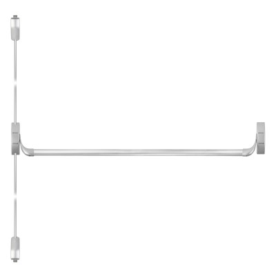 Ручка-штанга нажимная AP.1900C push-bar с тягами для двухстворчатых проф. дверей SL серебро