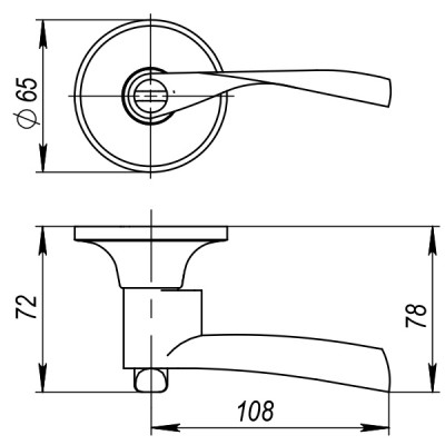 Ручка защелка DK610 AB-ET (6010 AB-E) (кл./фик.) бронза