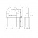 Замок навесной PD-4070 (PD-40-70) 3 fin key /коробка 