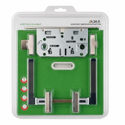 Комплект ручек с защелкой и поворотниками A/SET POLO JK.LN96.P SN-3 мат.никель