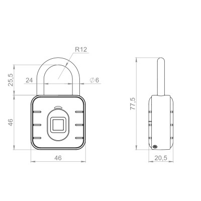 Замок навесной умный биометрический PL-SMART-BIOMETRIC подвес