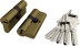 Цилиндровый механизм R600/70 mm (30+10+30) AB бронза 5 кл.
