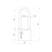 Замок навесной PK-0138 L 3 key англ.ключ. 