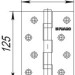 Петля универсальная IN5200U CP (2BB 125x75x2,5) хром 